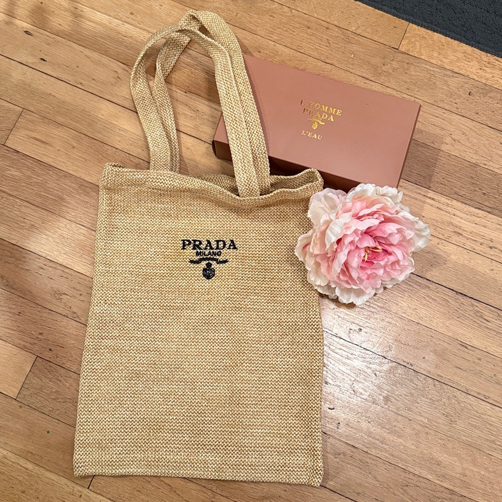 PRADA Milano Beige Woven Tote - NIB